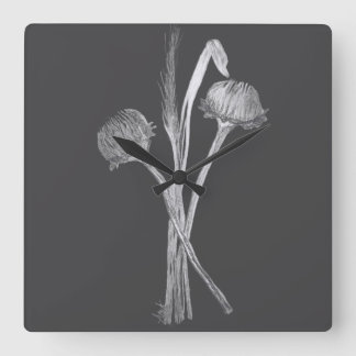 Enkel bukett av vilda blommor på fältet fyrkantig klocka