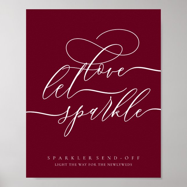 Enkel burgunderröd chic poster (Framsidan)