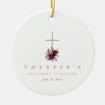 Enkel burgundisk Blommigt Kor katolsk baptism