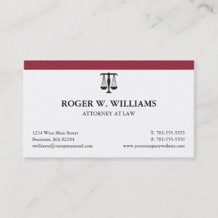 Enkel Burgundy Law Attorney Visitkort