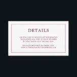 Enkel Burgundy Monogram Elegant bröllop Tilläggskort<br><div class="desc">Ett enkelt litet elegant i bröllop-höljet med en modern utformning med detaljerna omgivna av ett tunt gräns och ditt monogram på baksidan. All design inslag är i burgundi och kan ändras i designredigeringsverktyget i verktyg. En chic och snyggt som är underbar för ett minimalistiskt par. Använda dessa djurutrymmeskort för att...</div>
