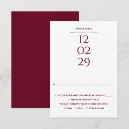 Enkel Burgundy Special Date Bröllop OSA Kort