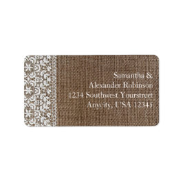 Enkel Burlap och Snöre Adressetikett