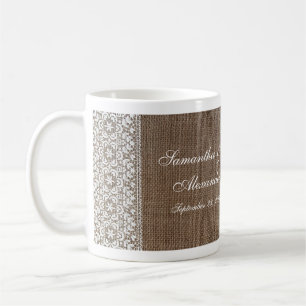 Enkel Burlap och Snöre Kaffemugg
