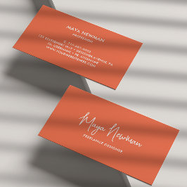 ENKEL BURNT-ORANGE NAMNTECKNING NAMN PROFESSIONELL VISITKORT