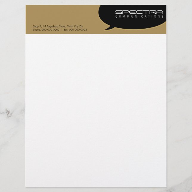 ENKEL BUSINESS LETTERHEAD: pratbubbla 7 Brevhuvud (Framsida)
