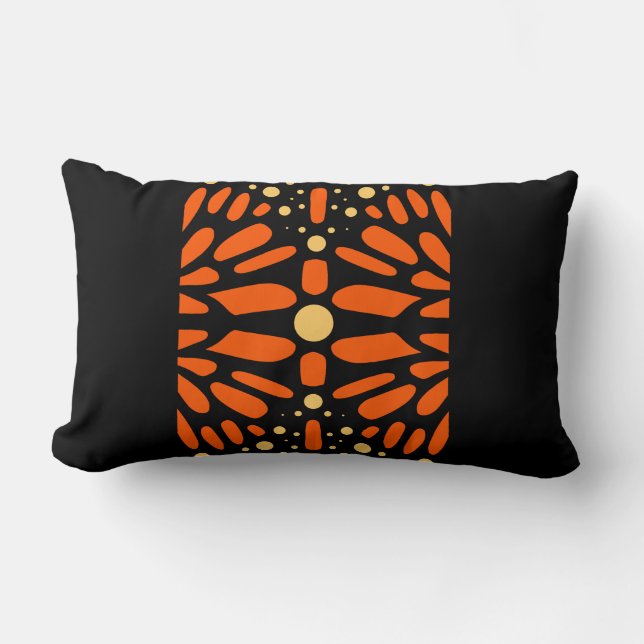 Enkel Butterfly Art Deco Elegant Designer Mönster Lumbarkudde (Framsida)