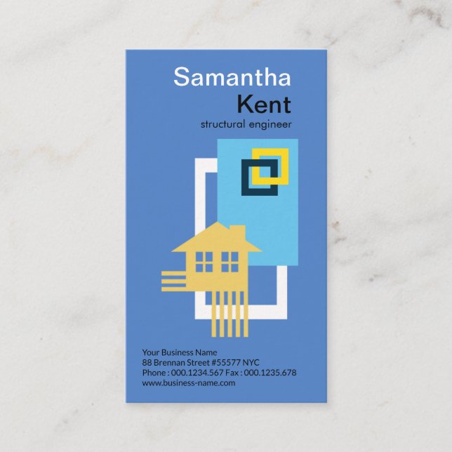 Enkel bygga strukturell ingenjör för kvarterRebar Visitkort (Framsida)