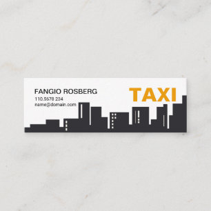 Enkel Byggnad Silhouette Transport Taxi Mini Visitkort
