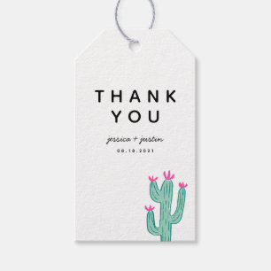 Enkel Cactus Bröllop-Tack-förmån Presentetikett