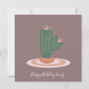 Enkel Cactus Taggig Illustration Födelsedag
