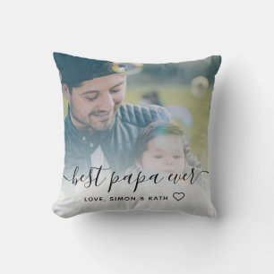 Enkel calligrafi Bästa Pappa någonsin Foto Kudde