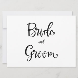 Enkel calligrafi Bride och Groom bröllop-tecken