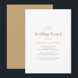 Enkel calligrafi|Bröllop Brunch Guld bak Inbjudningar<br><div class="desc">Den här enkla kalligrafin | bröllop brunch-inbjudan från guld är perfekt för en elegant bröllop brunch. Den klassiska designen har rustik guld och vit typografi med modernt minimalistiskt utseende.</div>