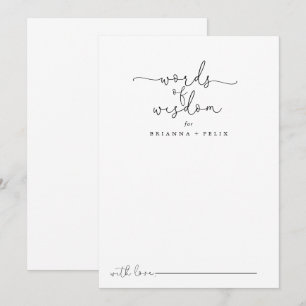 Enkel calligrafi Bröllop Ord av Wisdom Rådkort