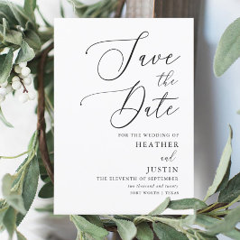 Enkel calligrafi Bröllop spara datum Inbjudningar