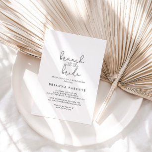Enkel calligrafi Brunch med Bride Shower Inbjudningar