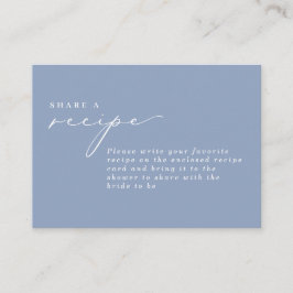 Enkel calligrafi - Dusty Blue Möhippa Recipe Tilläggskort