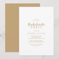 Enkel calligrafi | Guld Back Bachelorette Party