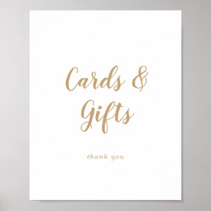 Enkel calligrafi Guld Bröllopskort och gåvor Poster