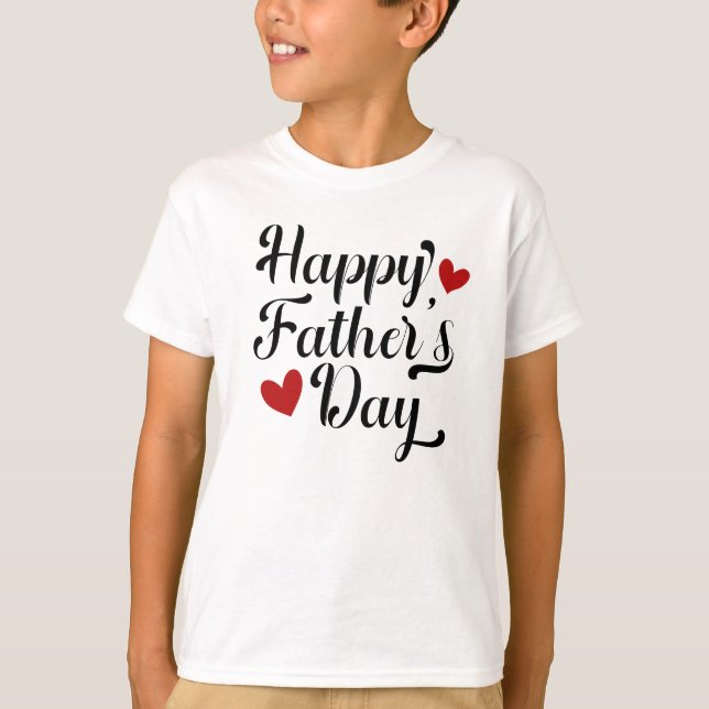 Enkel Calligrafi i Lycklig Fars dag | Shirt T (Framsida)