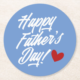 Enkel Calligrafi i Lycklig Fars dag | UNDERLÄGG Papper Rund