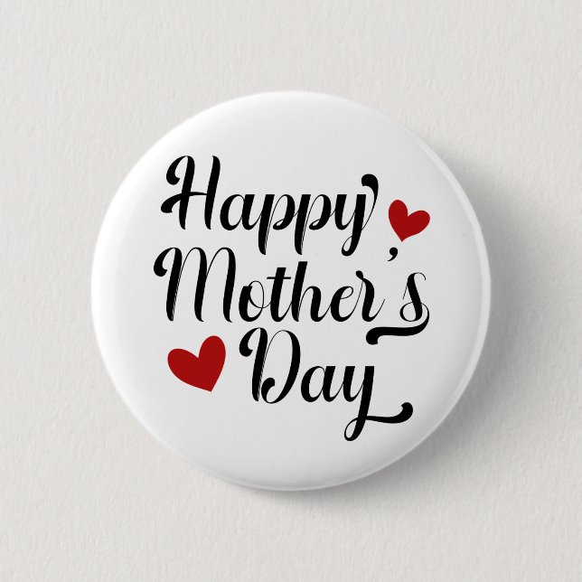 Enkel Calligrafi i Lycklig Mors dag | PIN-knapp Knapp (Framsida)