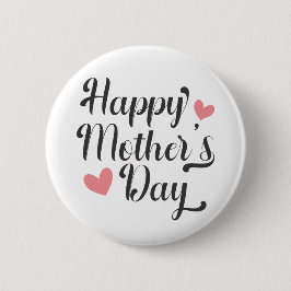 Enkel Calligrafi i Lycklig Mors dag | PIN-knapp Knapp