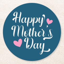 Enkel Calligrafi i Lycklig Mors dag | UNDERLÄGG Papper Rund