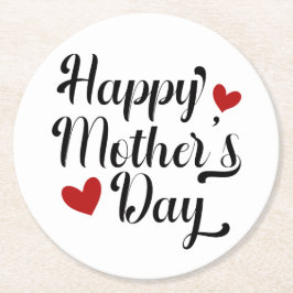Enkel calligrafi i Lycklig Mors dag| Underlägg Papper Rund
