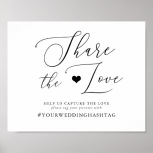 Enkel calligrafi Kärlek-tecken Poster
