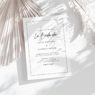 Enkel calligrafi La Boda De Spain Bröllop Inbjudningar