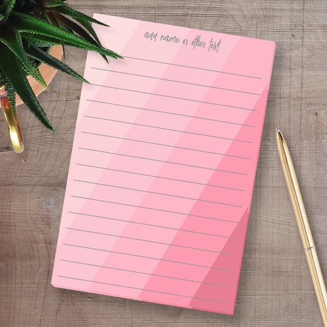 Enkel calligrafi med rand-rosa ros post-it block (Custom Post-it Note Pads - Add your name and other text)