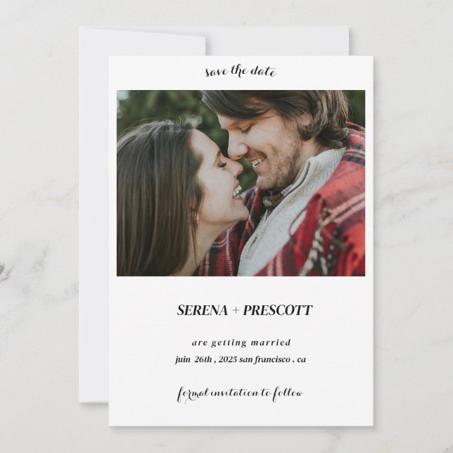 Enkel calligrafi - minimalistisk spara datumfotot datumet (Framsida)