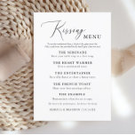 Enkel calligrafi Rustic Bröllop Kissing Menu Inbjudningar<br><div class="desc">Kalligrafi Rustic Bröllop Kissing Menu-kort</div>