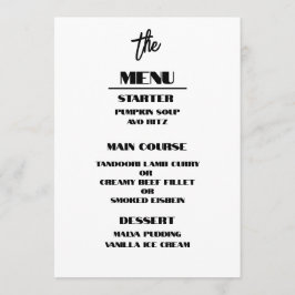Enkel calligrafi Rustic Bröllop Menus Meny