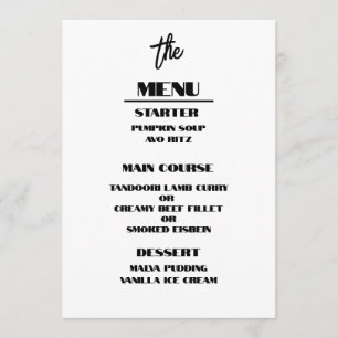 Enkel calligrafi Rustic Bröllop Menus Meny