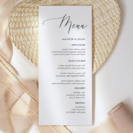 Enkel calligrafi Rustic Bröllop Menus Meny