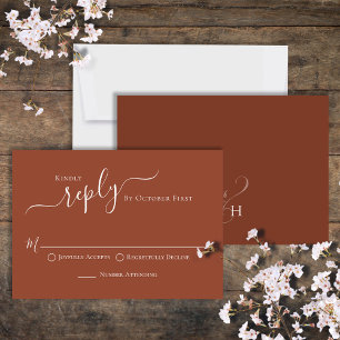 Enkel calligrafi Terracotta Classic Guest OSA Kort