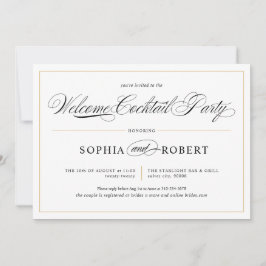 Enkel Calligraphy-Elegant Välkommen Cocktail Party Inbjudningar