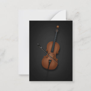 Enkel Cello och Elegant med Bow Classical Music Anteckningskort
