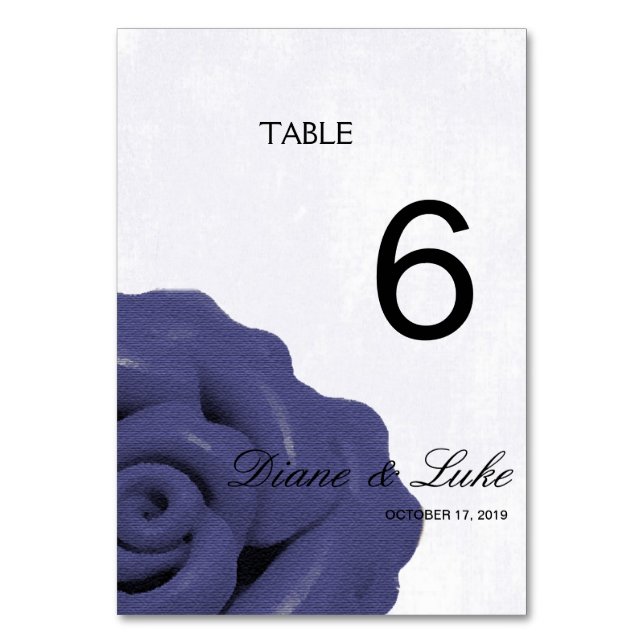 Enkel Charm Lila Blue Bröllop Menu+Bord Card Bordsnummer (Framsidan)