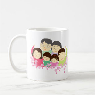 Enkel charming Sweet Big Family Rosa White Kaffemugg