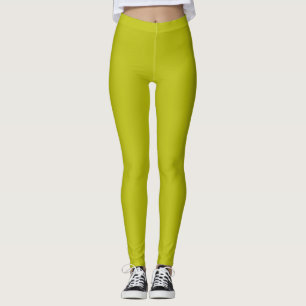Enkel Chartreusegrön enfärgad färg Leggings