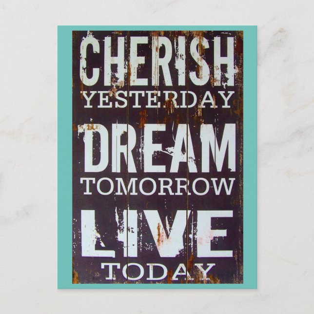 Enkel Cherish Dream Live-inspirationsoffert Vykort (Framsida)
