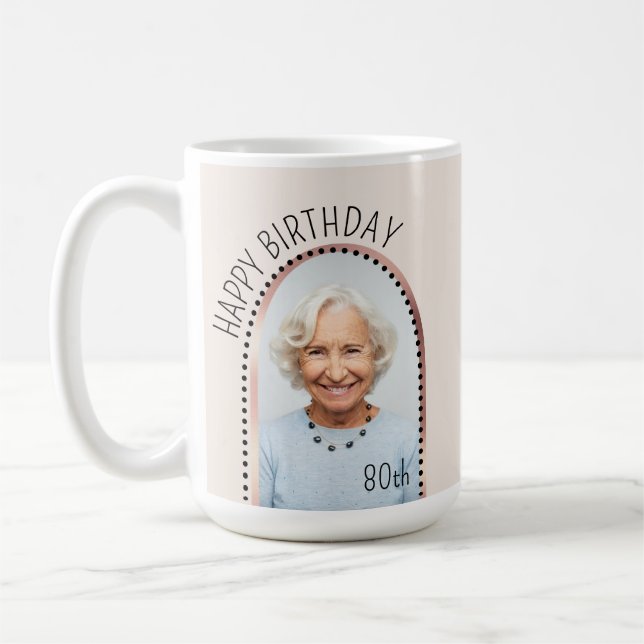 Enkel Chic 80:e födelsedag med Ro-båge Kaffemugg (Vänster)