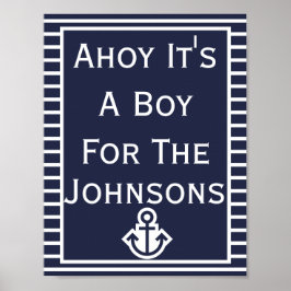 Enkel Chic Ahoy Det är en pojkbabyskor Poster