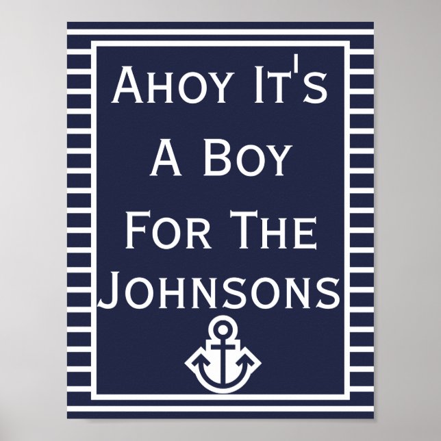Enkel Chic Ahoy Det är en pojkbabyskor Poster (Framsidan)