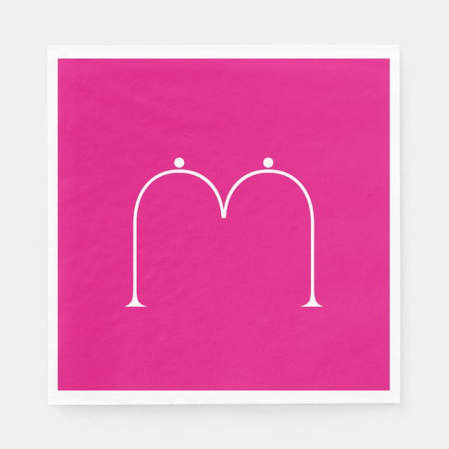 Enkel Chic Anpassningsbar Monogrammed Papper Napki Pappersservett (Framsidan)