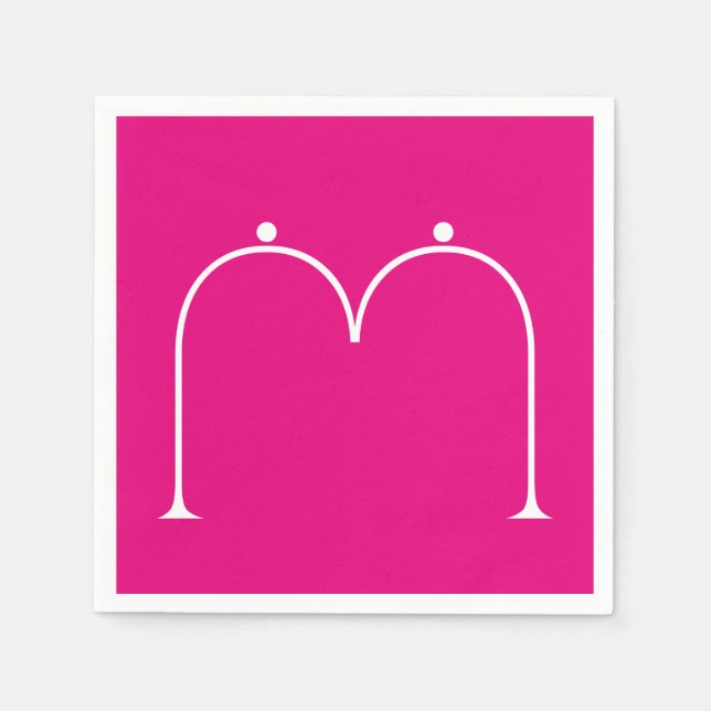 Enkel Chic Anpassningsbar Monogrammed Papper Napki Pappersservett (Framsidan)